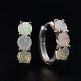 ‘Dottie’ Three Round Opal Huggie Earrings