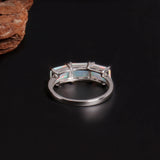 ‘Bronwyn’ Three Stone Octagon Opal Ring – front