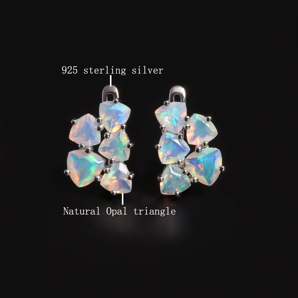 ‘Blair’ Trillion Opal Cluster Clip Earrings – material callouts