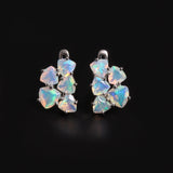 ‘Blair’ Trillion Opal Cluster Clip Earrings – pair front