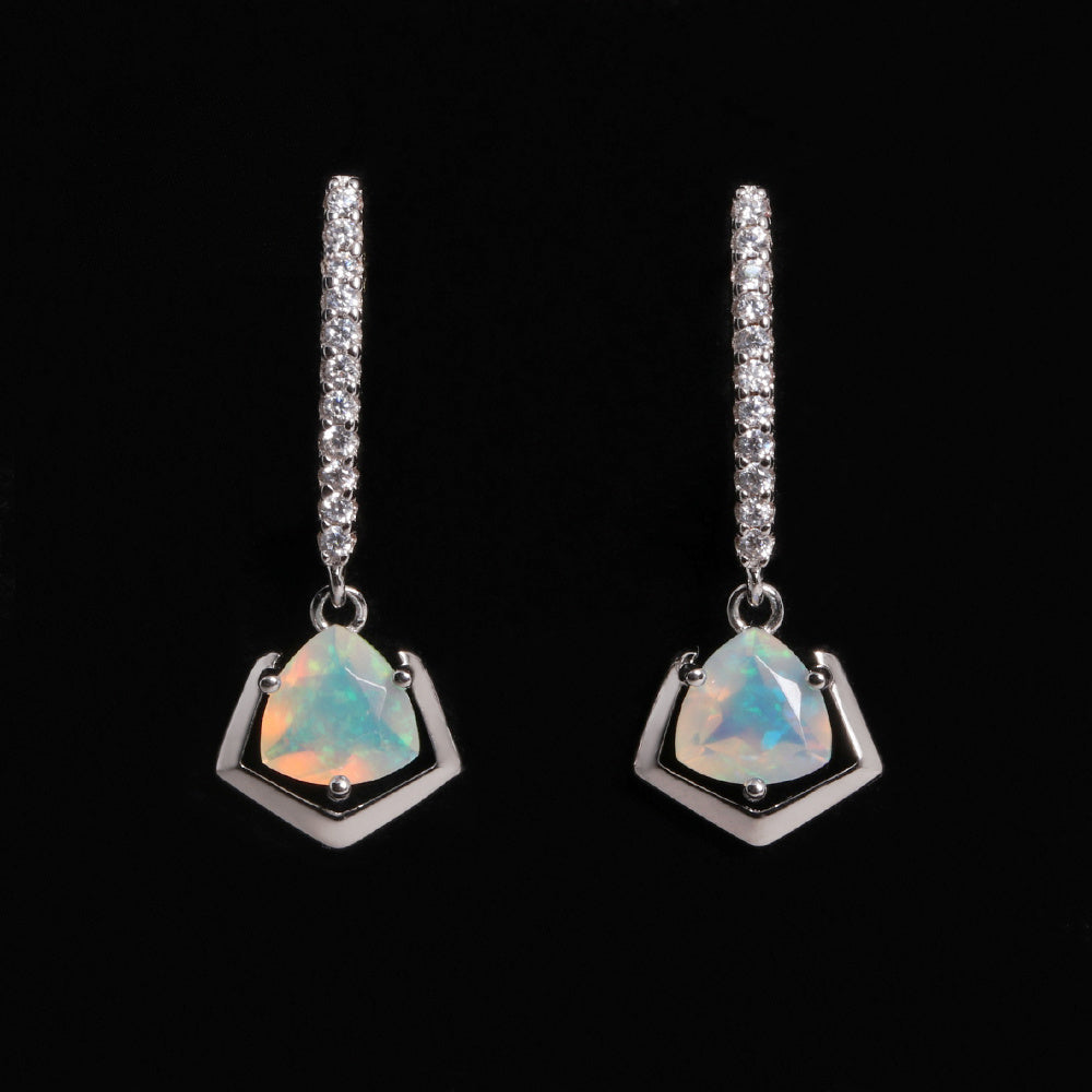 ‘Sedona’ Trillion Opal Geometric Drop Earrings