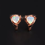 ‘Clementine’ Trillion Opal Rose Gold Earrings