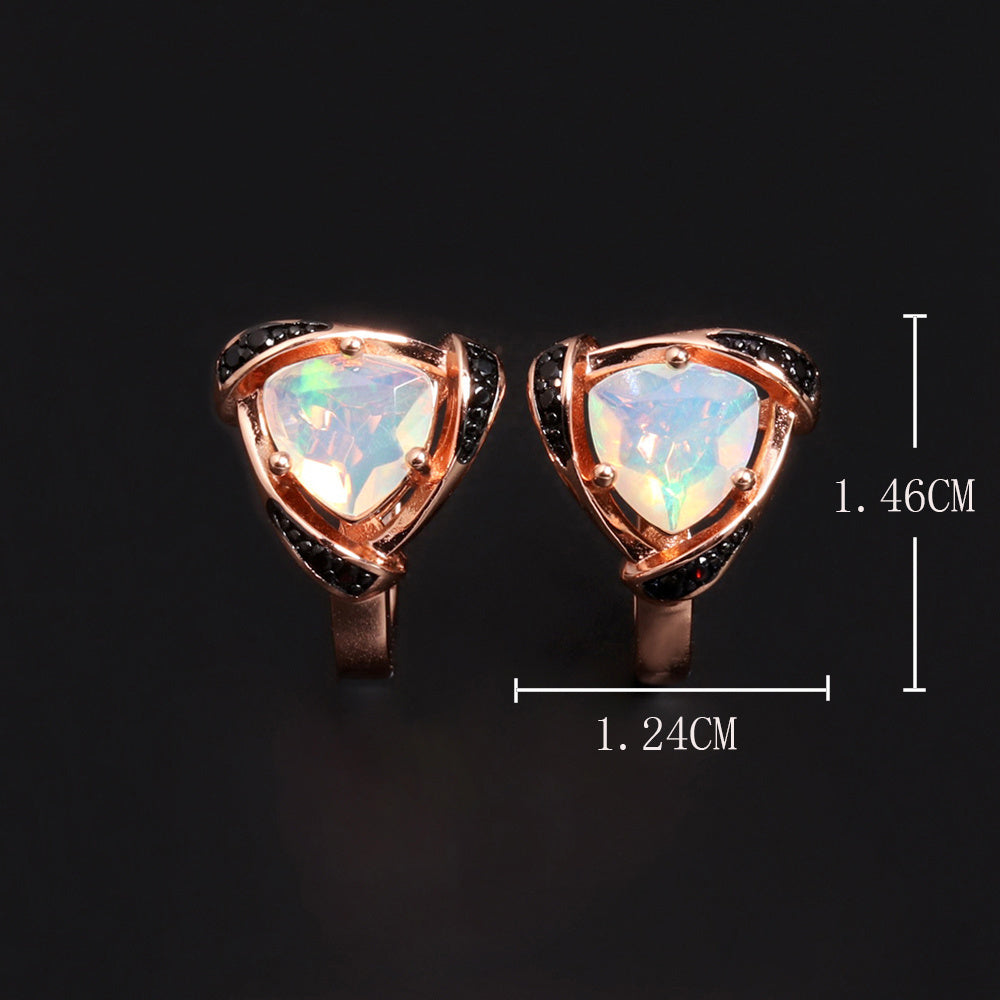 ‘Clementine’ Trillion Opal Rose Gold Earrings – dimensions